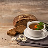 Фото к позиции меню Вегетарианский суп Уха с нори