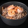 Фото к позиции меню Лапша Соба гречневая с креветками в сливочном соусе