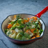 Соте из овощей с чесноком