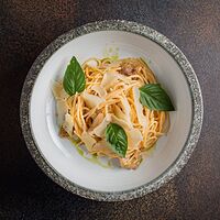 Спагетти с белыми грибами