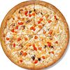Фото к позиции меню Пицца Удовольствие с грибами на толстом тесте