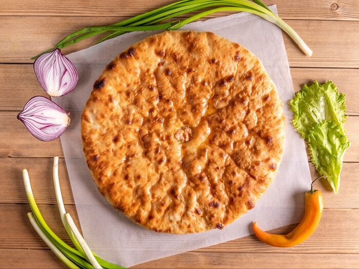 Семга, сыр - осетинский пирог