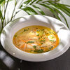 Фото к позиции меню Куриный суп с лапшой и перепелиным яицом