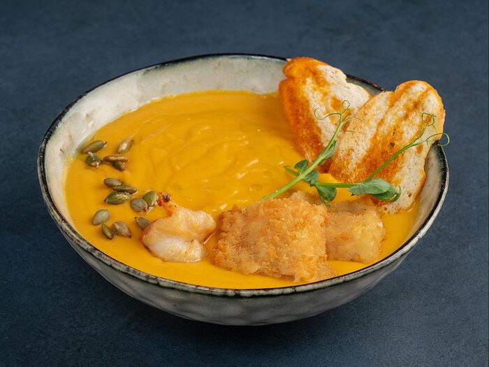 Крем суп тыквенный с морепродуктами