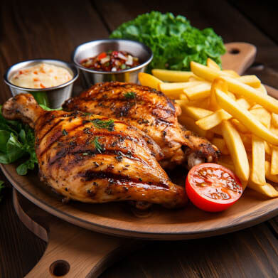 Full grilled chicken & chips