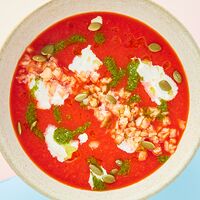 Крем суп из копчёных томатов с вонголе