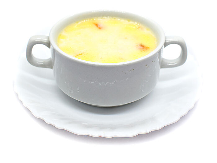 Сырный суп с ветчиной и рисом