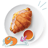 Фото к позиции меню Сэндвич на круассане с индейкой и мандариновым соусом Eggsellent x Лавка