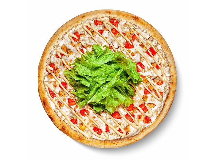 Пицца Цезарь на тонком тесте