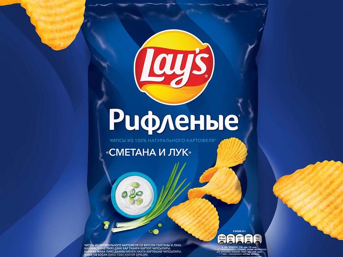 Lays рифленый Сметана и лук L