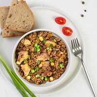 Тушёная курочка с рисом и овощами